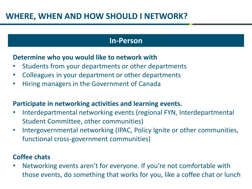 where when and how should i network