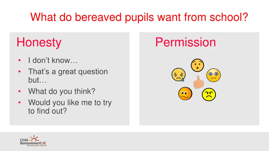 what do bereaved pupils want from school 2