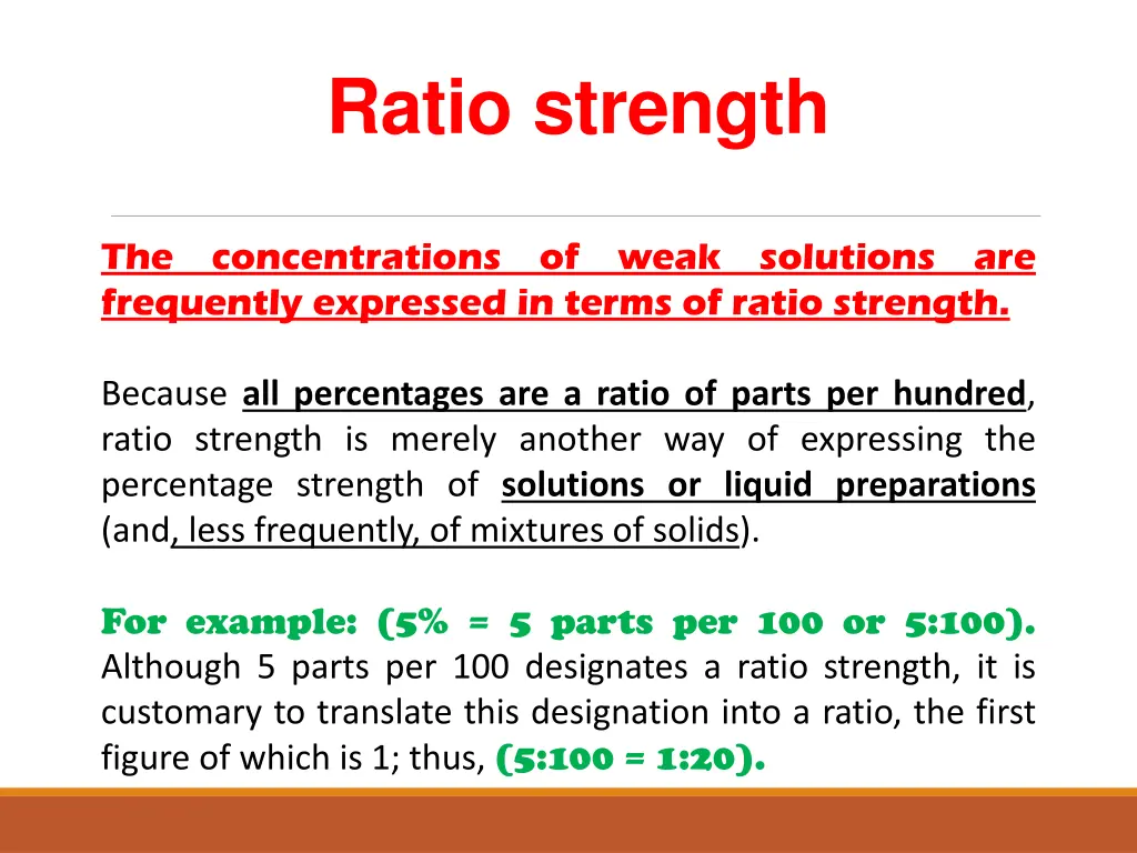 ratio strength