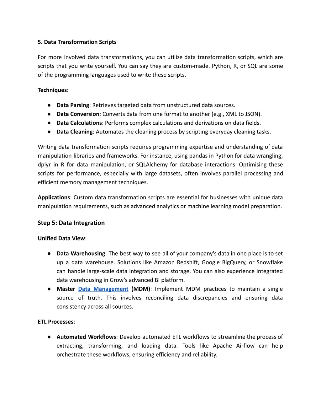 5 data transformation scripts