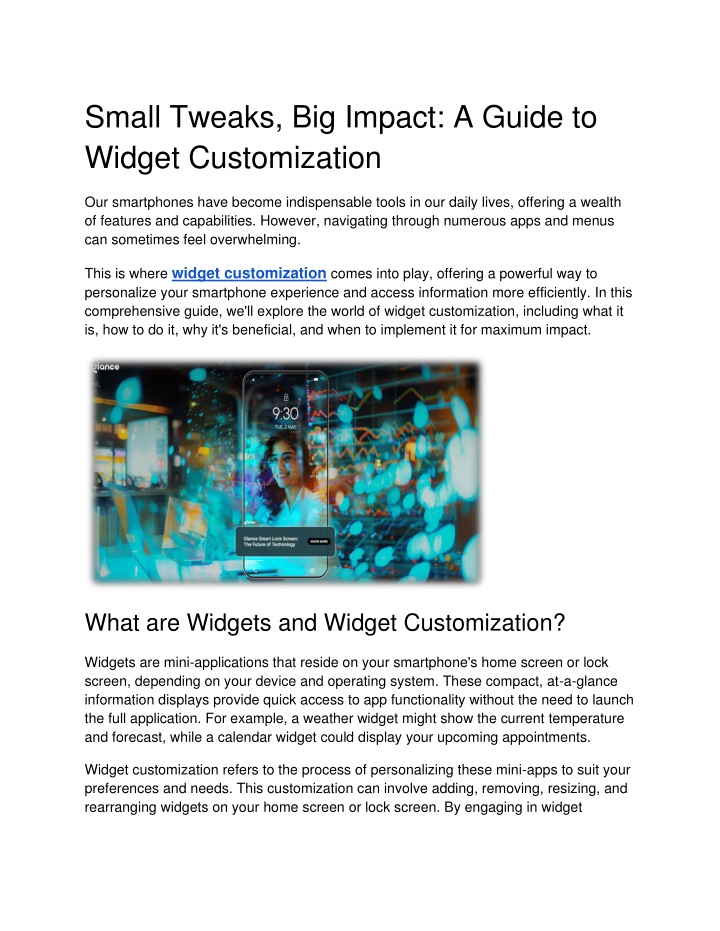 small tweaks big impact a guide to widget