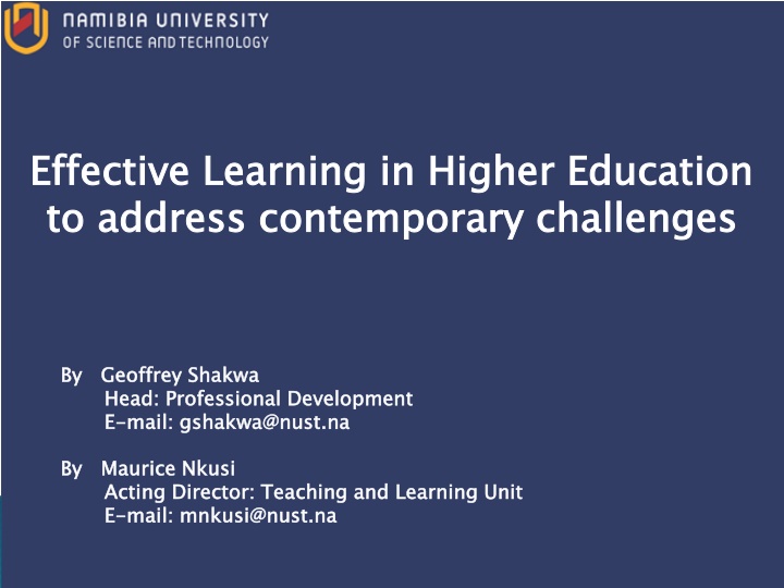 effective learning in higher education to address