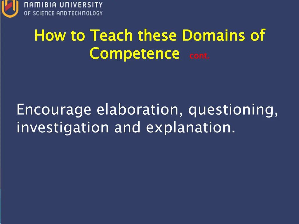 how to teach these domains of competence 1