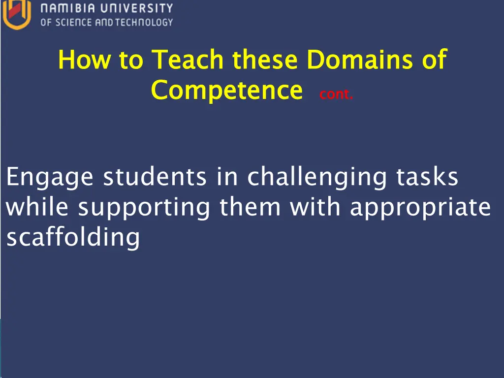 how to teach these domains of competence 2