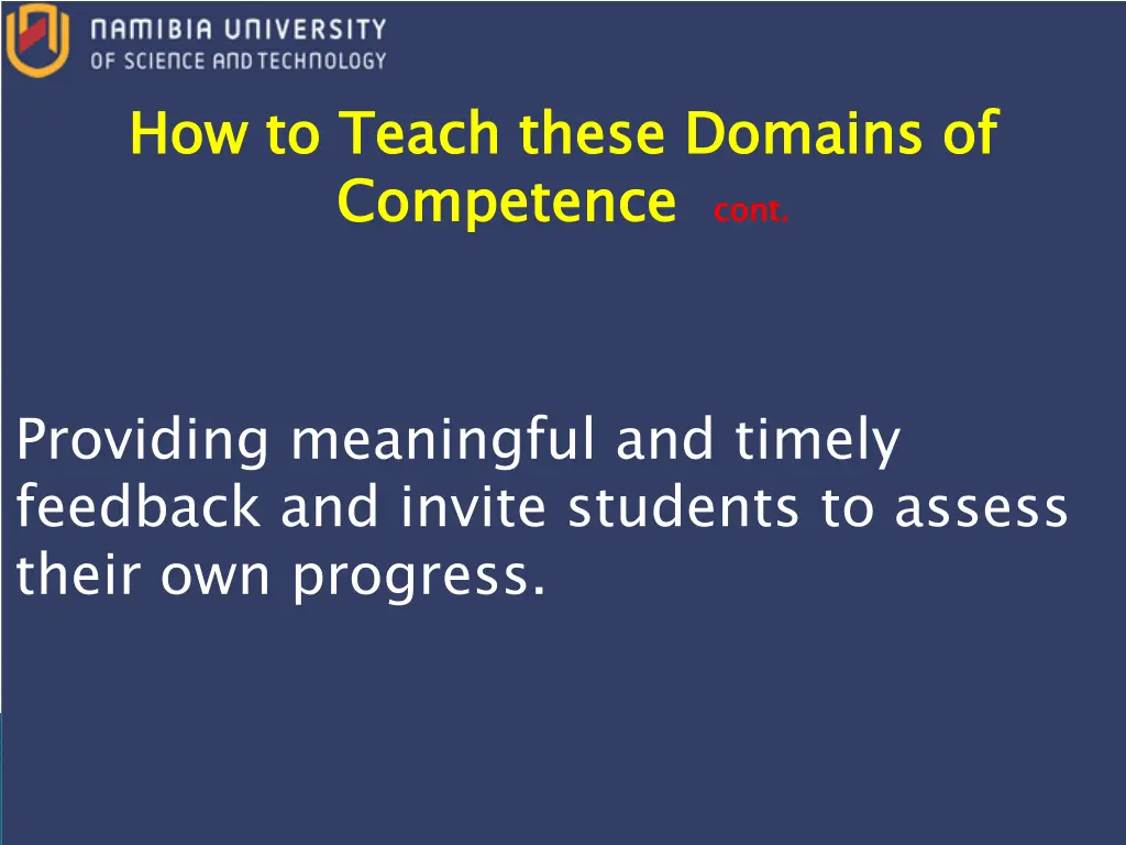 how to teach these domains of competence 6