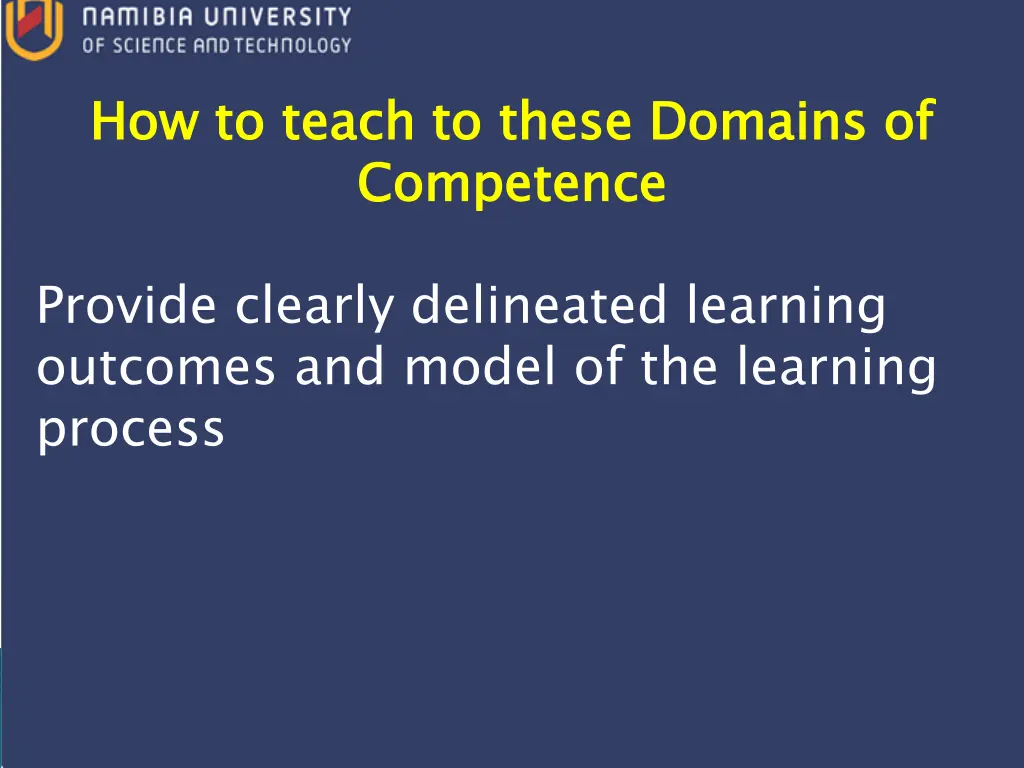 how to teach to these domains of competence