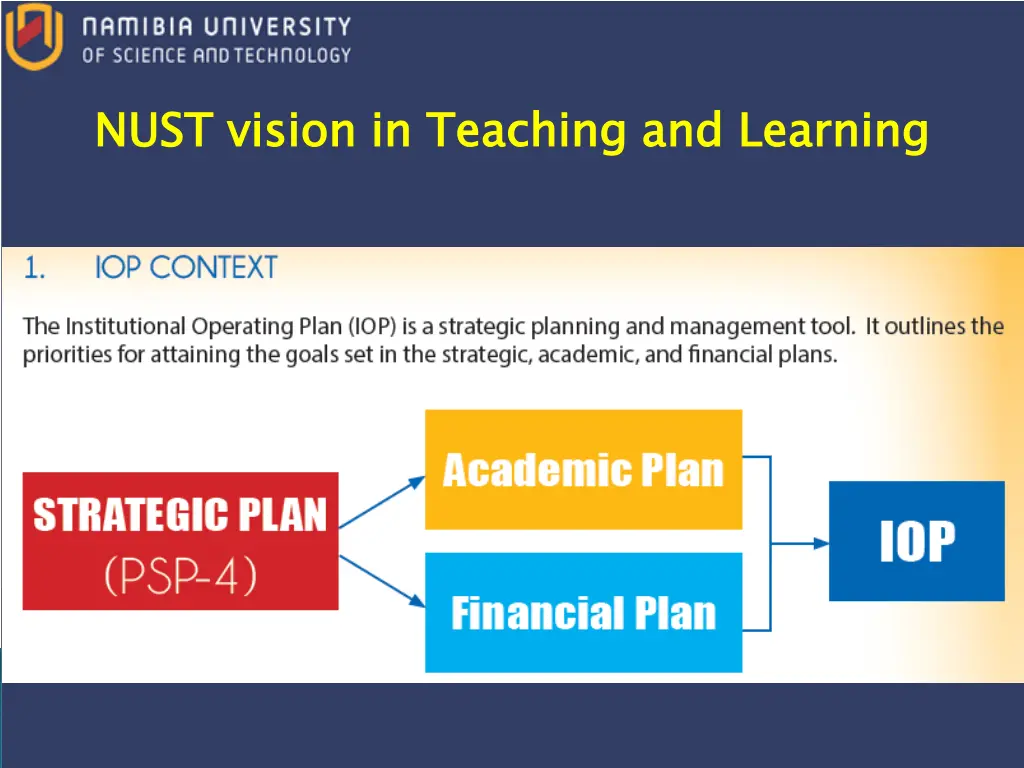 nust vision in teaching and learning