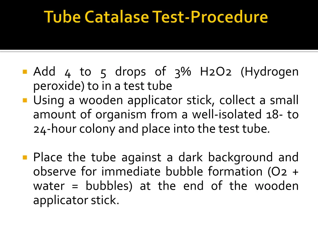 add 4 to 5 drops of 3 h2o2 hydrogen peroxide