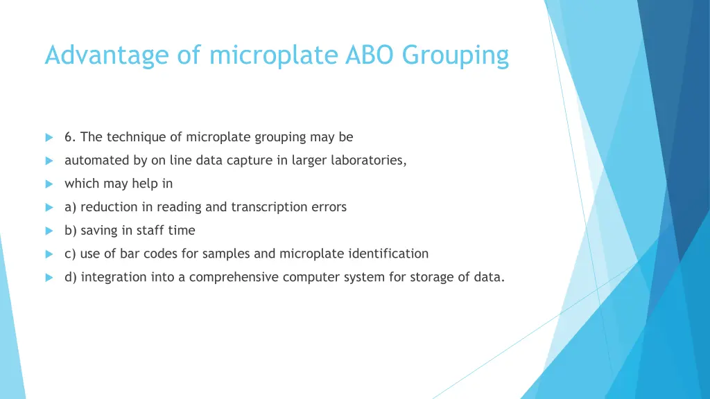 advantage of microplate abo grouping 1