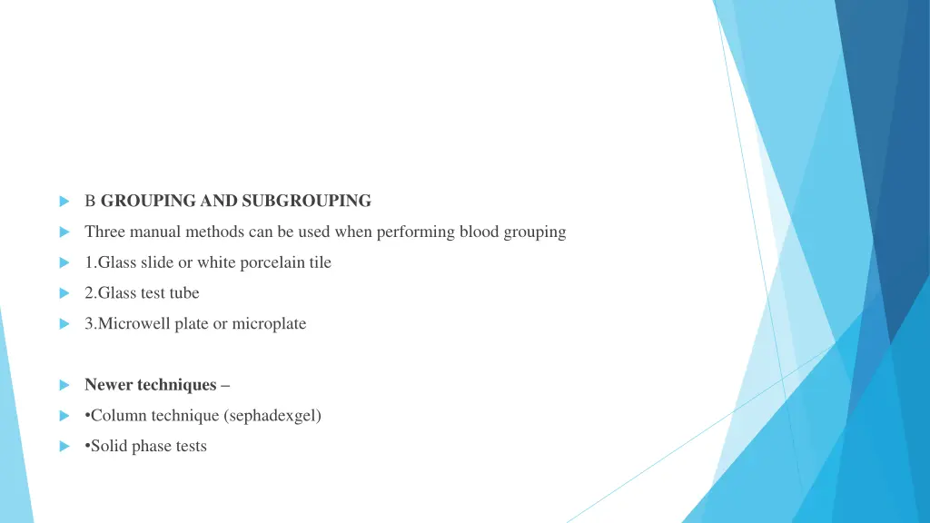 b grouping and subgrouping