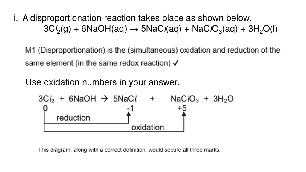 i a disproportionation reaction takes place