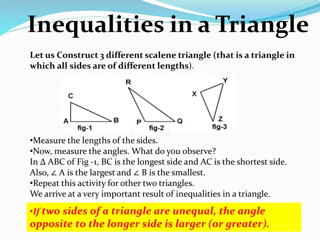 inequalities in a triangle