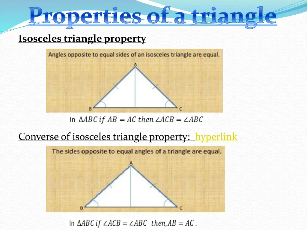 properties of a triangle