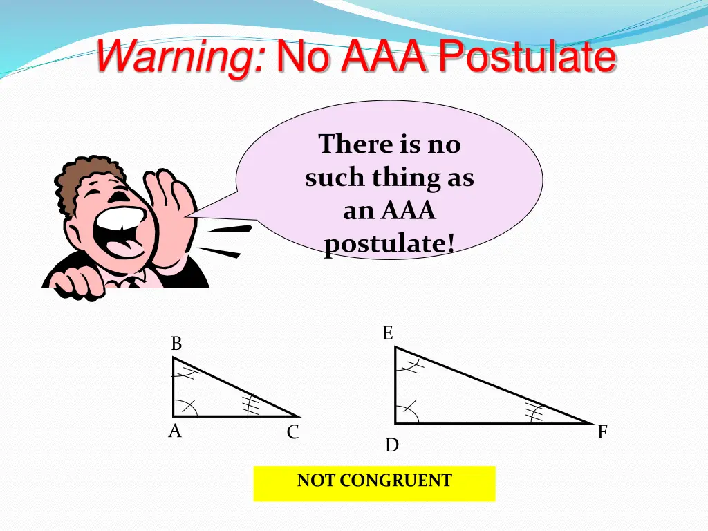 warning no aaa postulate