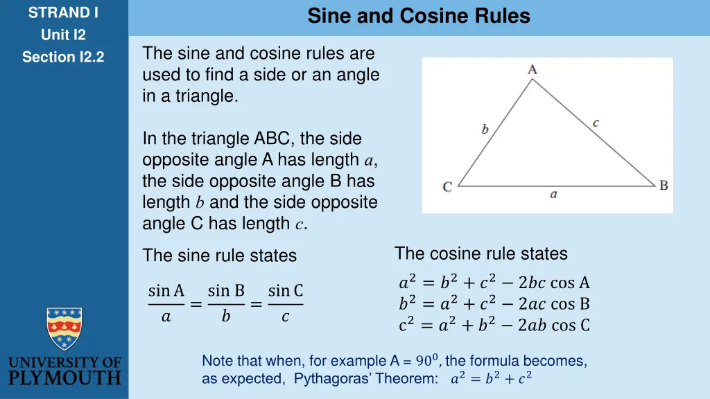 sine and cosine rules