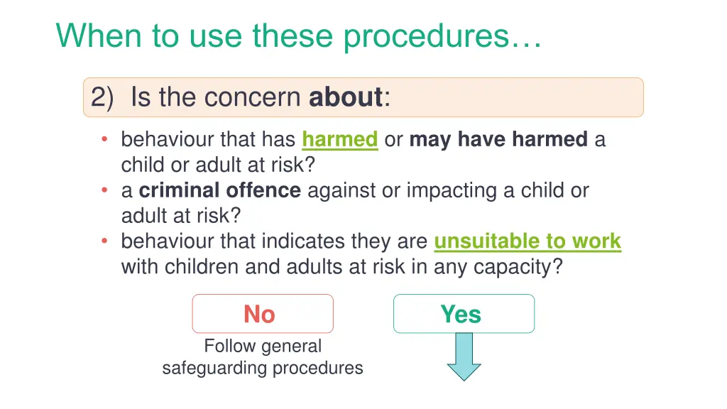 when to use these procedures