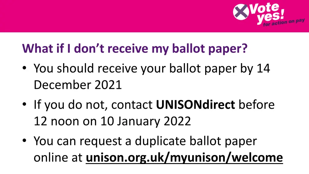 what if i don t receive my ballot paper