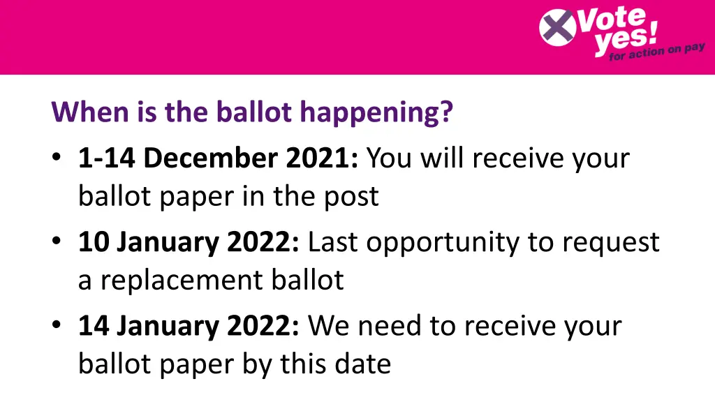 when is the ballot happening 1 14 december 2021