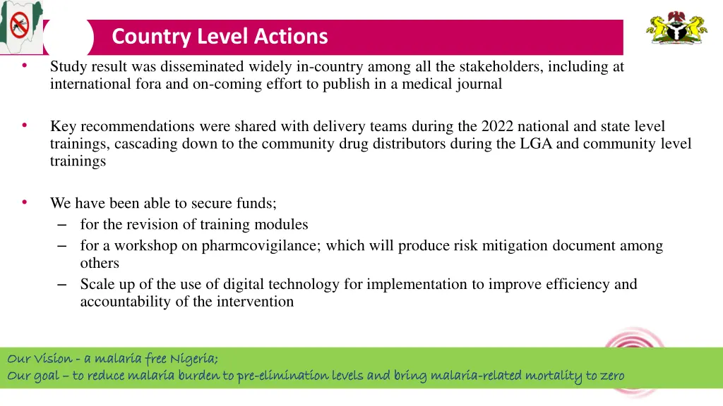 country level actions