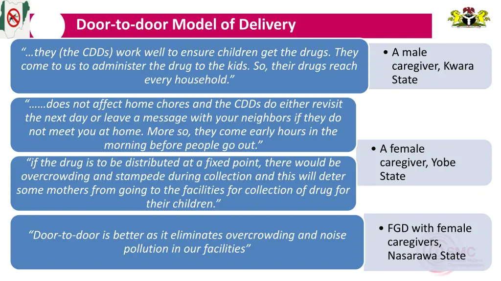 door to door model of delivery