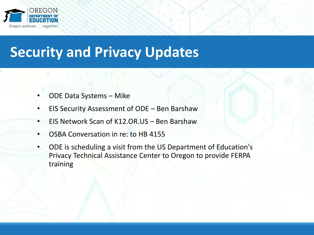 security and privacy updates