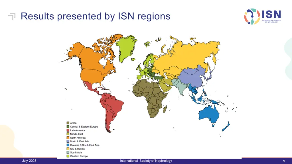 results presented by isn regions