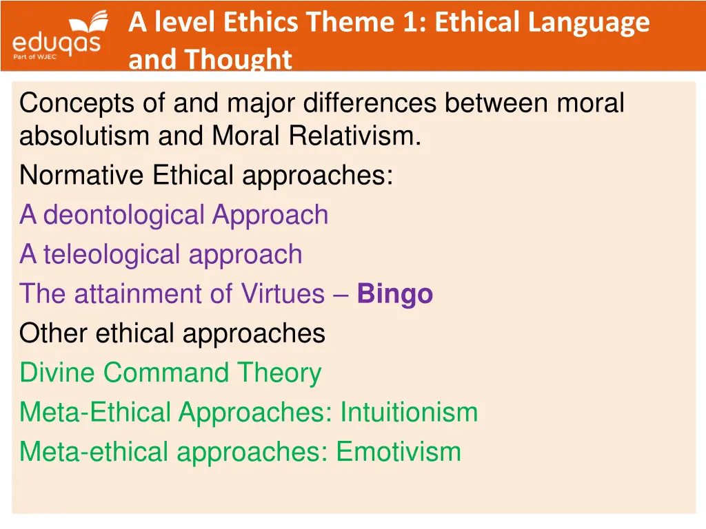 a level ethics theme 1 ethical language