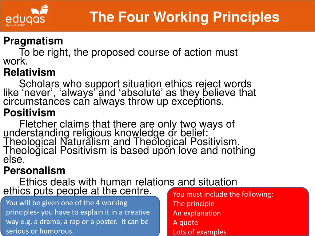 the four working principles