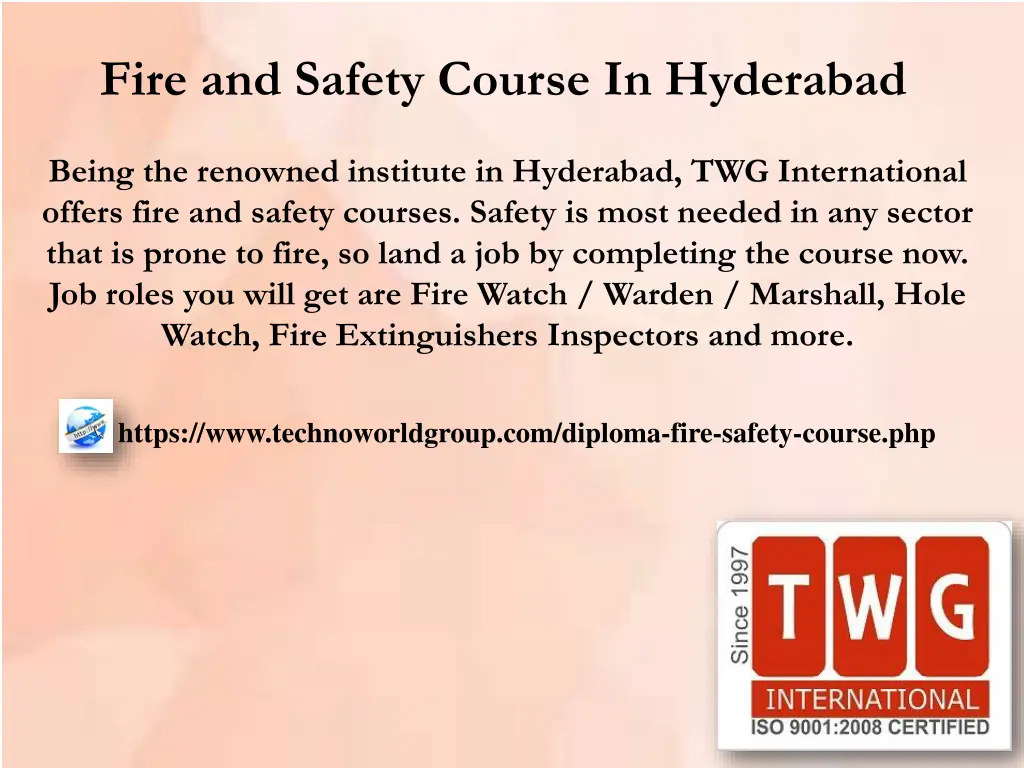 fire and safety course in hyderabad