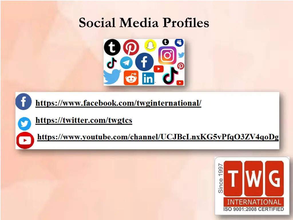 social media profiles