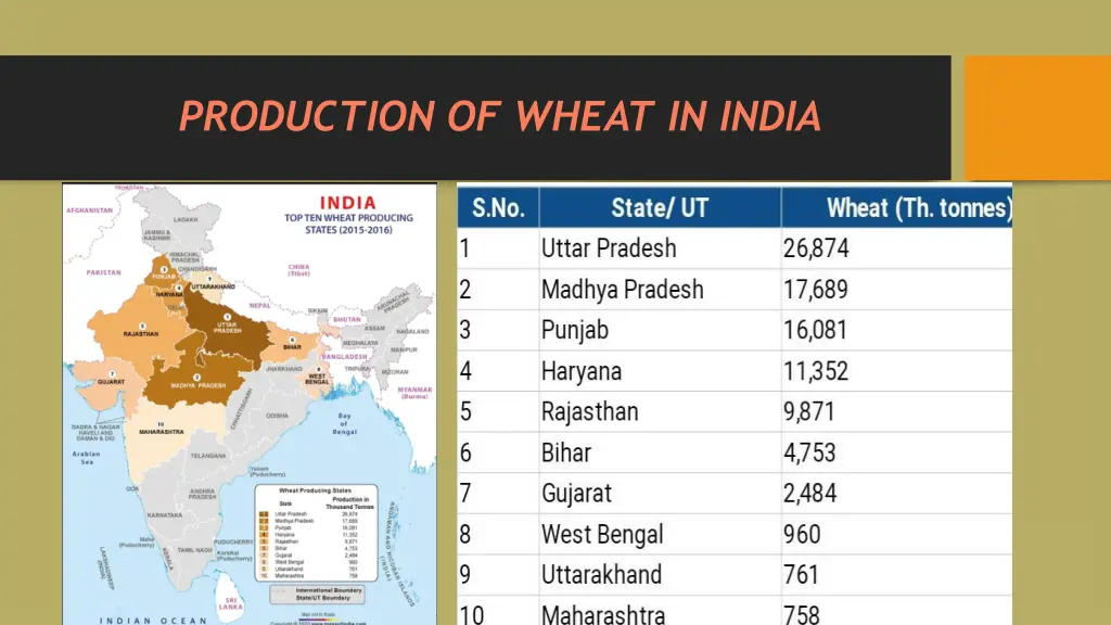 production of wheat in india