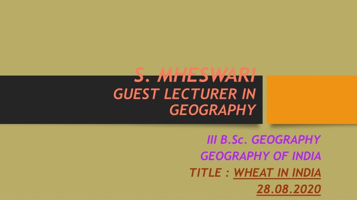 s mheswari guest lecturer in geography