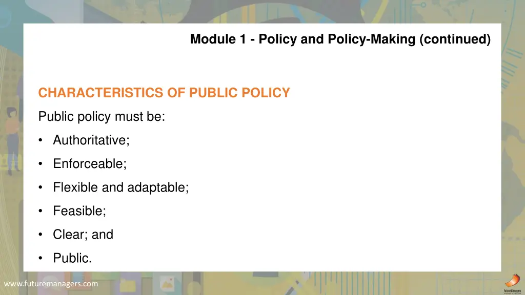 module 1 policy and policy making continued 6