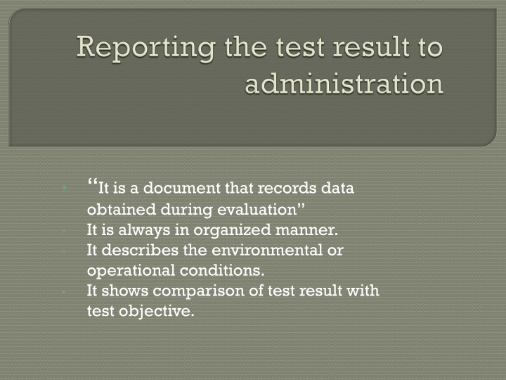 it is a document that records data obtained