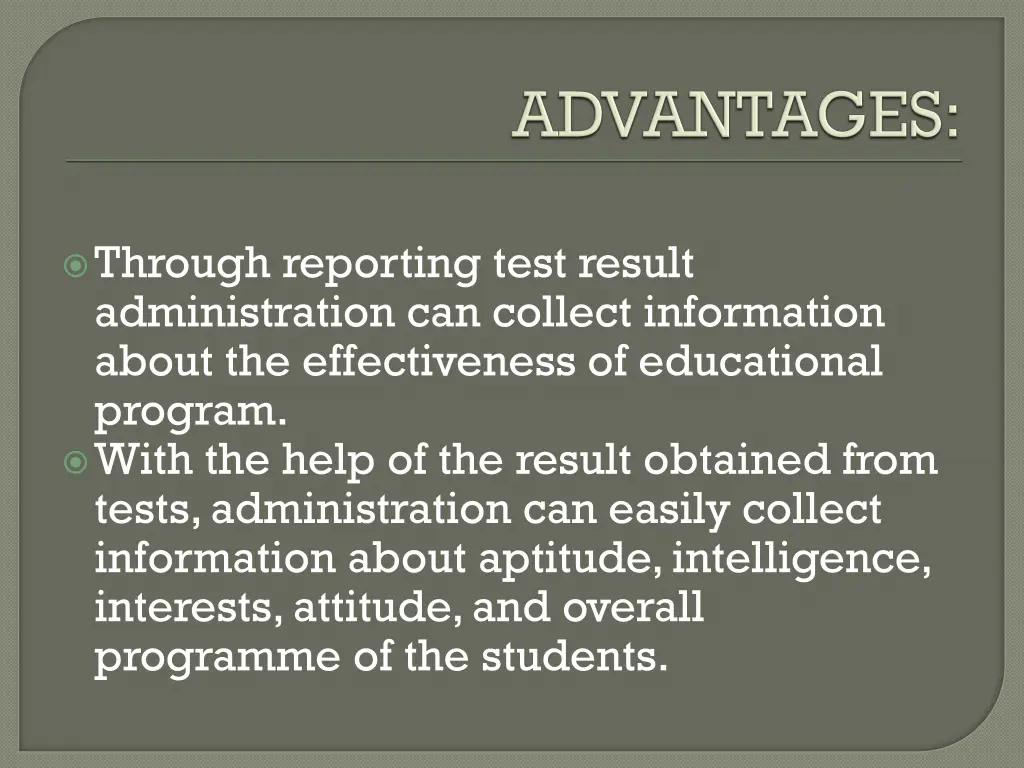 through reporting test result administration