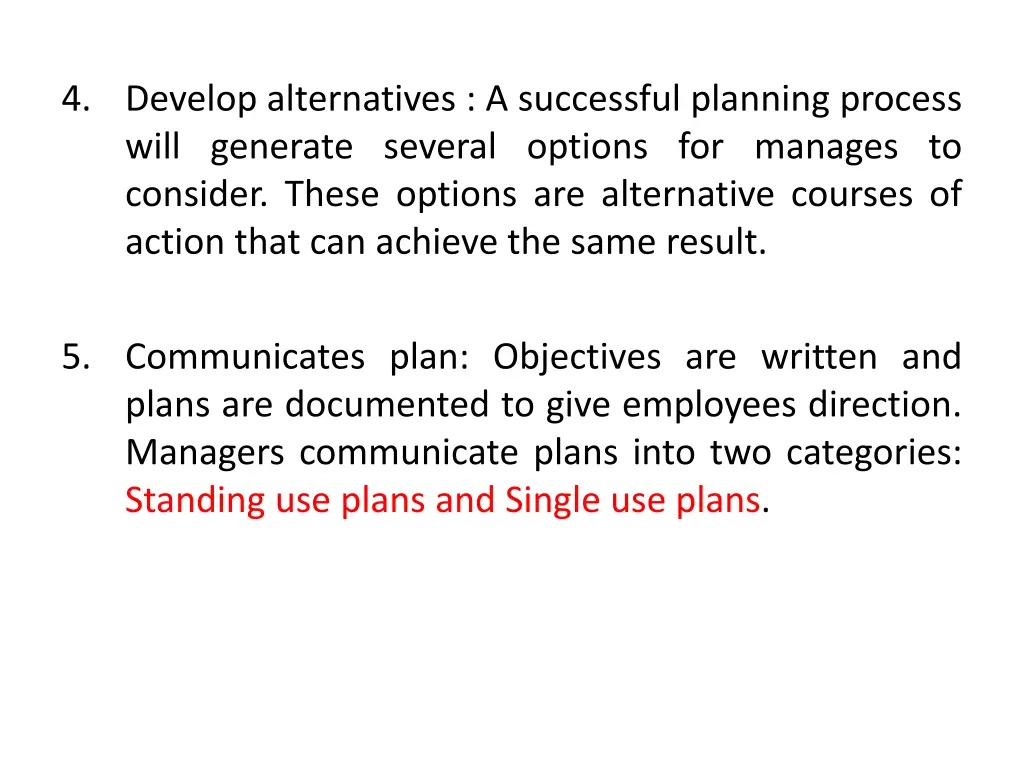 4 develop alternatives a successful planning