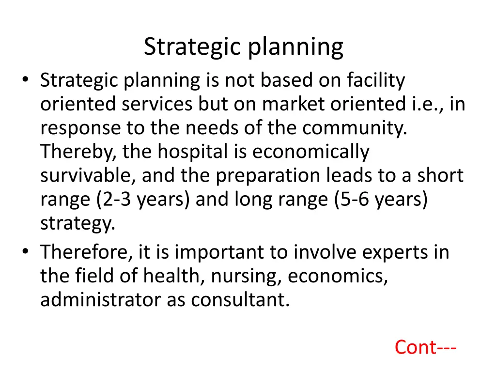 strategic planning