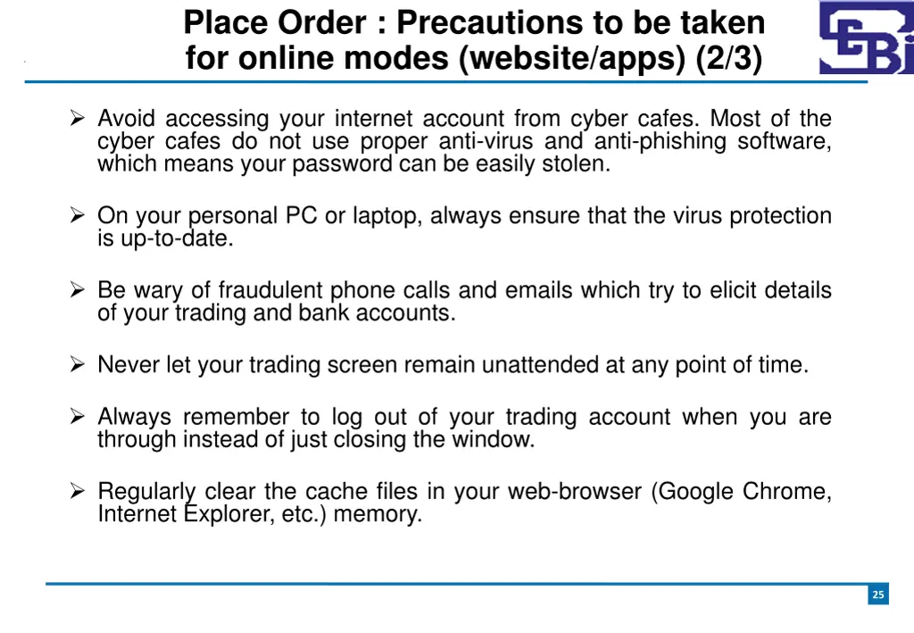 place order precautions to be taken for online 1