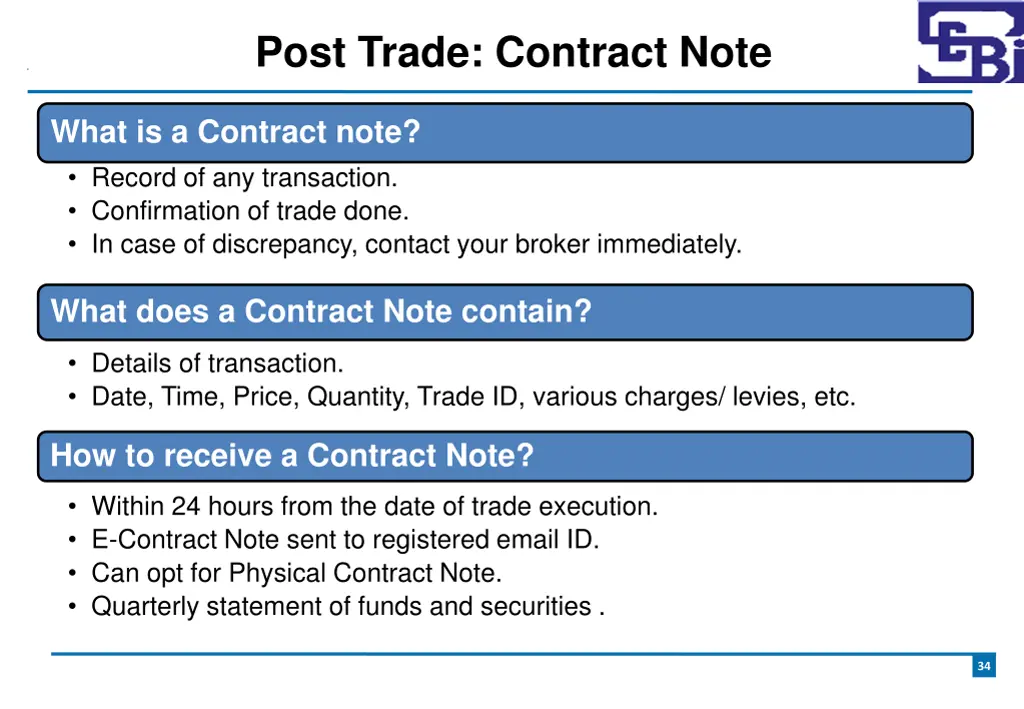 post trade contract note