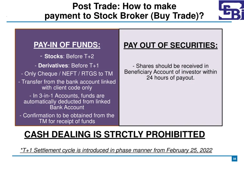 post trade how to make payment to stock broker