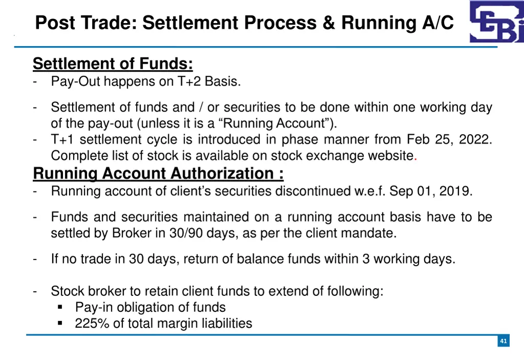 post trade settlement process running a c