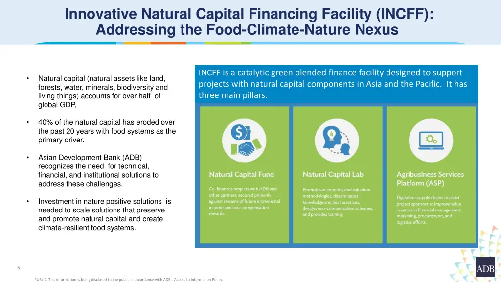 innovative natural capital financing facility