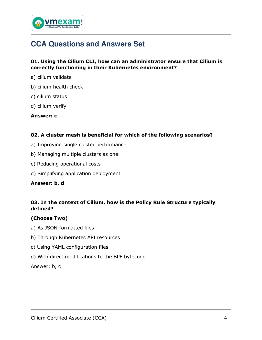 cca questions and answers set