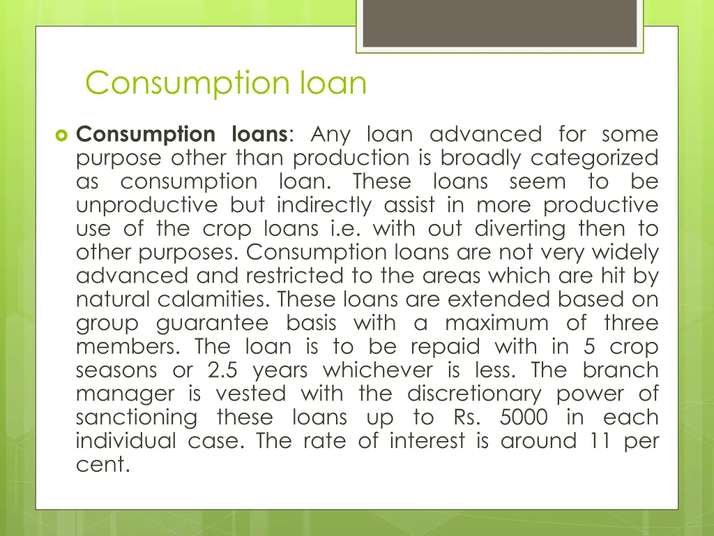 consumption loan