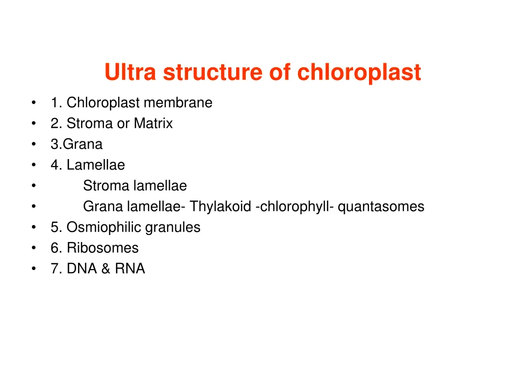 ultra structure of chloroplast