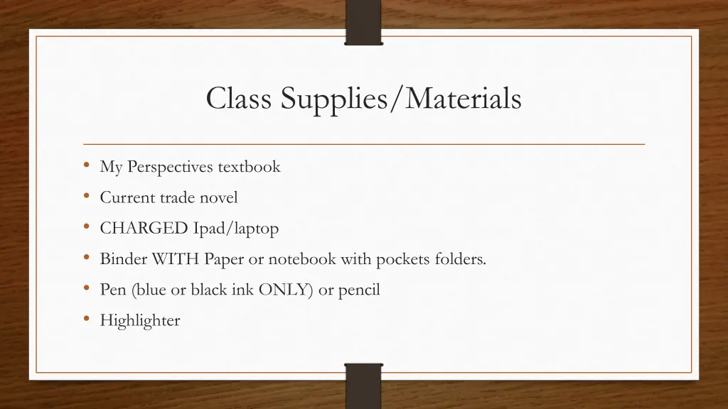 class supplies materials