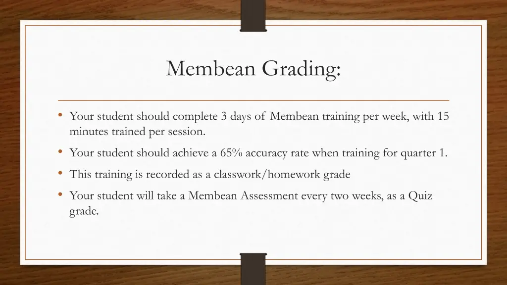 membean grading