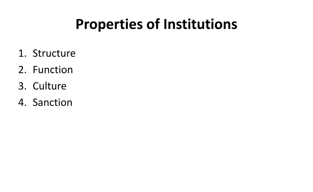 properties of institutions