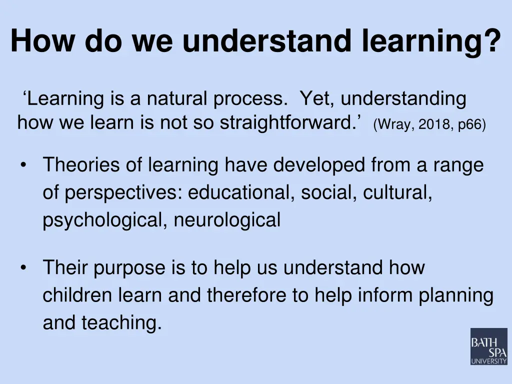 how do we understand learning