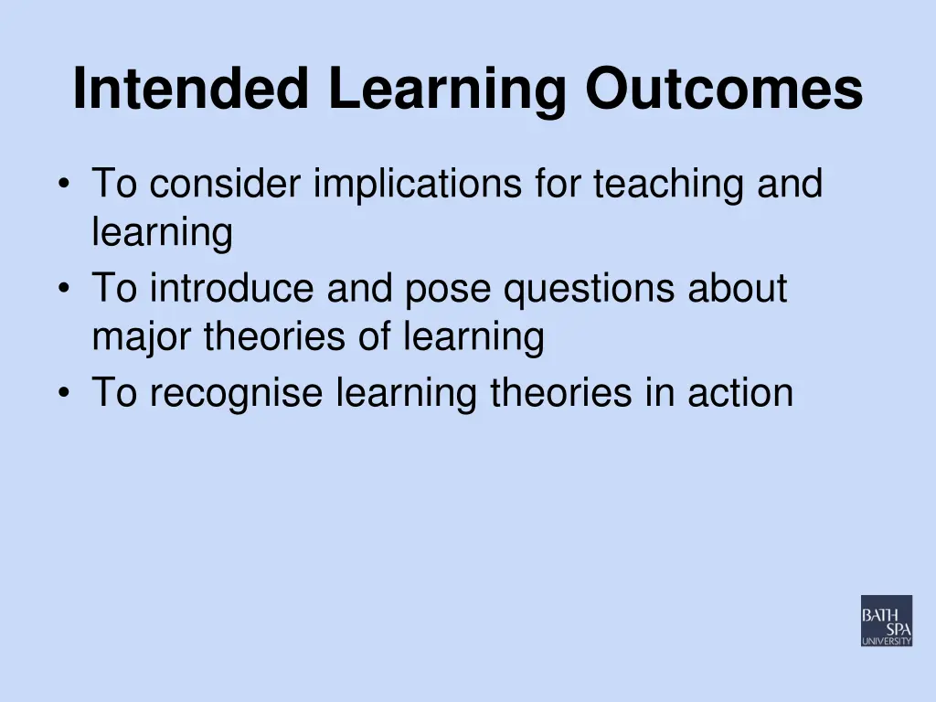 intended learning outcomes